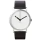 NORMAL 時間唱盤錶 Extra 38 設計師錶款 黑指針 銀錶殼 黑 皮錶帶 男錶 女錶 手錶 石英錶