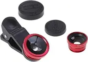 GRADENEVE Super Wide Angle Macro Fisheye Lens for Smartphones Clip Design Compatible with iPhone X Red High Definition