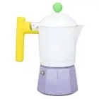 (White Purple Square)Italy Classic Coffee Pot Vintage Moka Pot Art High Quali AU