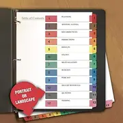 UNV24802 - Universal Table of Contents Dividers