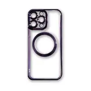 Magsafe Clear Plating Slim Magnetic Case Cover - For Apple iPhone 14 Pro (Purple)