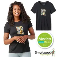 在飛比找Yahoo奇摩購物中心優惠-美國SmartWool 女 美麗諾羊毛控溫圓領塗鴉短袖T恤(