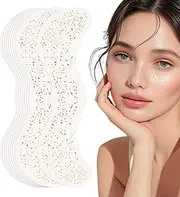 Misaakoeq Gold Face Eye Makeup Stickers, Face Gold Temporary Transfer Freckles Stickers, Face Temporary Stickers,10x Faux Freckles Patches for Women and Girls