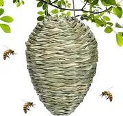 Zhadyu Decoy Wasp Nest - Wasps Trap - Woven Bee Hive, Hangable Decoration for Farm Orchard Garden Backyard Porch Patio