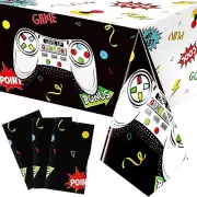 Tatuo 3 PCS Video Game Table Cover Video Game Birthday Decoration Game Theme
