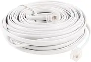 XYWHPGV RJ11 6P4C Telephone Extension Cable Connector, 12M 39 Foot for Landline Telephone, White(4d0ee 62b70 51f38 4d1f1 93a73 94589