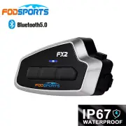 Fodsports Bluetooth Motorcycle Helmet Interphone BT 5.0 Intercom Speaker FX2 FM