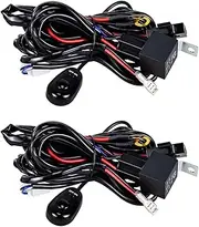TGMGADANTV Auto 12V LED Work Light Bar Wiring Harness Kit Fog Lamp 40A Relay Fuse Wire On/Off Switch 4x4 Truck Car Light Switch Cable Metal Wire(2pcs)