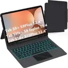 Keyboard Case for Samsung Galaxy Tab S10+/S9 FE+/S9+ Plus 12.4" 7 Colors Backlit