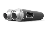 HMF Performance Gunmetal Grey Dual Slip On Turn Down Polaris RZR XP Turbo | 4