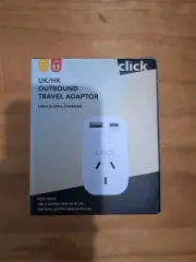 Click UK Outbound Travel Adaptor AUS TO UK Brand New Usb A Usb C Ports Holidays