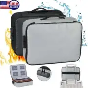 Fire Proof Waterproof Document Box with Lock File Storage Organizer Box Safe Bag