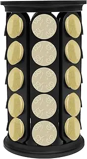 UKQRRTC 40 Capsules Coffee Pod Holder, 360 Degree Rotating Coffee Capsule Holder for Home Kitchen Office Countertop Coffee Station (Black)