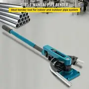 Pipe Tube Bender 3/8" to 1" Manual Pipe Tube Bender with 7 Dies Heavy Duty Tube Bender Tubing of Steel Metal Copper for Repair Shops Blue