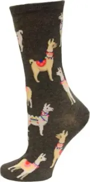 Hotsox Alpacas Socks, Charcoal Heather, 1 Pair, Women Shoe 4-10