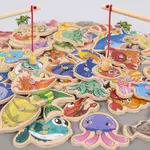 15/30PCS WOODEN FISHING BOARD GAME TOY SET FOR BABY CARTOON