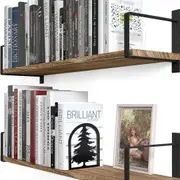 Bookends Black Metal Book Support, Modern X'mas Tree Design Book Stopper, Non-skid Bookend Heavy Duty Holder(2 Pairs/4 Pieces, Large)