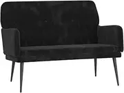 vidaXL Modern Bench in Luxurious Black Velvet Fabric with Sturdy Metal Frame - Comfortable Deep Seat and Upholstered Sloping Back - Perfect for Chatting, Reading or Watching TV