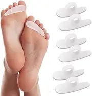 6 Pieces Hammer Toe Straightener Pads - Corrector for Curled, Crooked, Curved, Overlapping, Clubbed, Claw,Right and Left Hammertoe Gel Support Crest Cushion