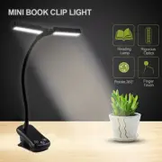 USB Rechargeable Flexible Reading Lamp 14 LED Night Light Clip-on Desk Book Lamp