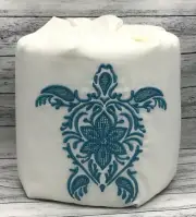 Sea Turtle Floral Embroidered Decorative Toilet Paper Cover Wrap -Bathroom Decor