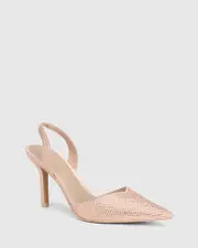 Quannah Buff Recycled Satin Stiletto Heel Slingback