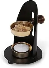 Incense Burner, Incense Holder - Candle or Charcoal Resin - Black and Gold Heated for Home Decor Beautiful Adjustable Design Spiritual Gifts, Find Your Balance in a Fantastic Environment