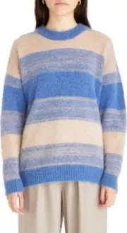 Madewell Fiji Women’s Space Dye Stripe Sweater size XS NWT Alpaca Wool Crew Neck