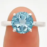 Fancy Cut Premium Sky Blue Topaz 925 Sterling Silver Ring s.10 Jewelry R-1019