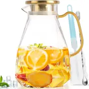 Jarra De Vidrio Con Tapa De Acero Inoxidable Para Servir Bebidas Frías Calientes