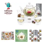 Complete Tea Set – Teapot 40 OZ, Loose Tea Infuser, 4 Insulated Glass Teacups...