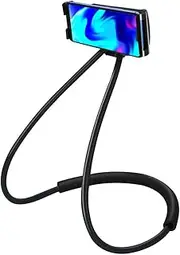LYTIVAGEN Neck Phone Holder, Universal Gooseneck Mobile Phone Stand, Lazy Mobile Phone Holder, 360° Rotation, Flexible Mobile Phone Holder for Smartphones, Mini Tablets (Black)
