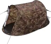 vidaXL 2-Person Pop-up Tent Camping Tent Outdoor Foldable Sun Shade Beach Family Party Fishing Hiking Dome Shelter Portable Camouflage