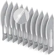KeyUnity KA14 10pcs No. 24 Blade, Interchangeable Replacement Utility Knife Blade Fits Holders No.4, Arts and Crafts, Plant Cutting, Clay Modelling, Podology, Dermaplaning and More