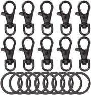 20pcs Swivel Snap Hooks with Key Rings Metal Swivel Lobster Claw Clasps