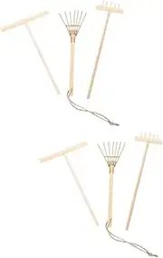 NOLITOY Sets Wooden Mini Rake for Boys and Girls Zen Garden Rake Handmade Sandbox Tool Sand Art Kit Table Ornaments Supplies Pcs
