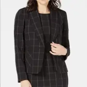 NWT Kasper Women's Windowpane-Plaid One-Button Blazer, Size 6P
