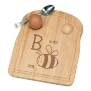 Letter B Is For Bee Breakfast Dippy Egg Cup Board Funny Alphabet Cute