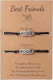 [JEWAB] Best Friend Bracelet Bff Bracelets for 2 Girls, Adjustable Handmade String Rope Friendship Bracelet Long Distance Bracelets for Birthday Anniversary Graduation Christmas