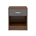 Tammy Open Shelf Nightstand Bedside Side Table W/ 1-Drawer - Columbia/Dark Grey