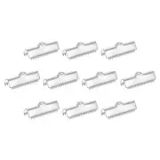 90Pcs Ribbon End Crimp Clamps, 25mm Pinch Cord End Clasps for DIY Making, Silver