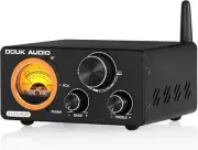 2 Channel TPA3255 Bluetooth Amplifier 300W X2, Turntable Phono Amp with VU Meter