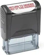 Self Inking Rubber Stamp, Refillable Red Ink Preinstalled - 1.4" x 0.51" X (35 x 8mm) (Return to Sender NOT at This Address)