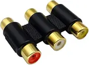 3RCA Audio Video AV Coupler Female to Female 3-RCA Connector Adapter Joiner