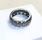 Pandora Intricate Lattice Ring #190955CZ + FREE HINGED BOX & POLISH CLOTH + Tag