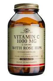 Solgar Vitamin C 1000 mg with Rose Hips Tablets, 250