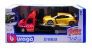 Model Car Scale 1:43 Burago Renault Megane Rs Flatbed Transporter diecast