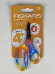 Fiskars Scissors Kids 4-7 Pointed Tip Rainbow Learning Crafting School Supplies