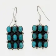 TURQUOISE Earrings Sterling Silver Dangles Chandelier Old Style Native American