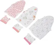 SUPVOX 3Sets Swaddle Wraps with Hats Cotton Newborn Sleep Sacks for Boys and Soft Breathable Receiving Blankets Stylish Nursery Photo Props for Spring Autumn Use